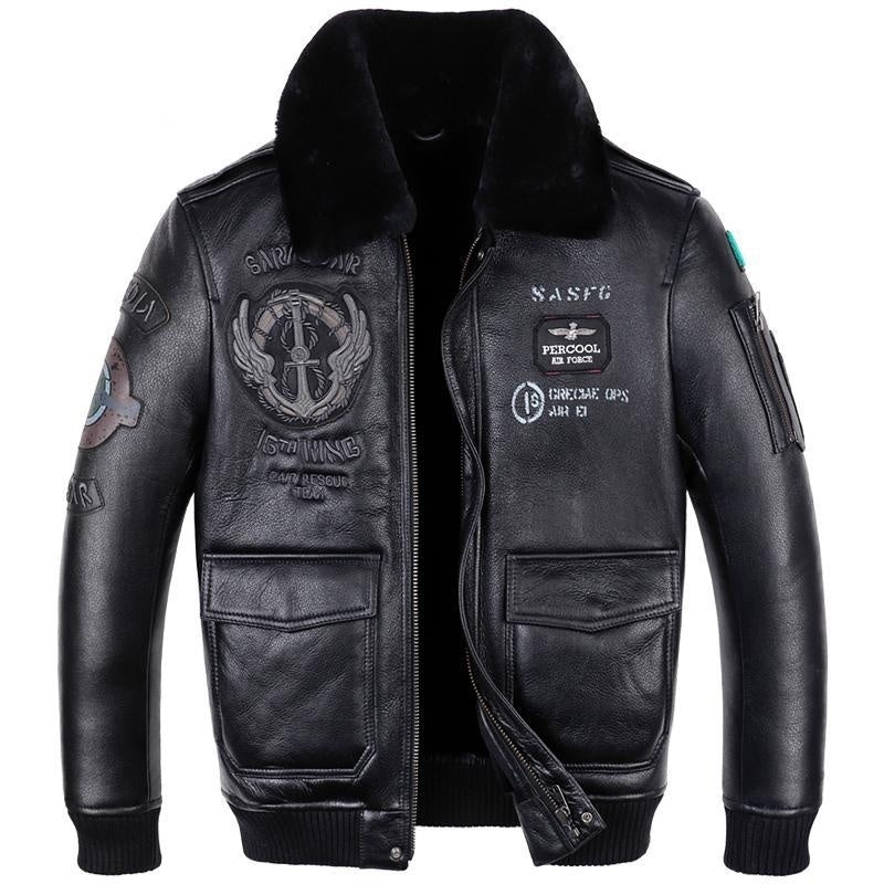 Leather Jacket Flight Suit for Men Aerial Precision