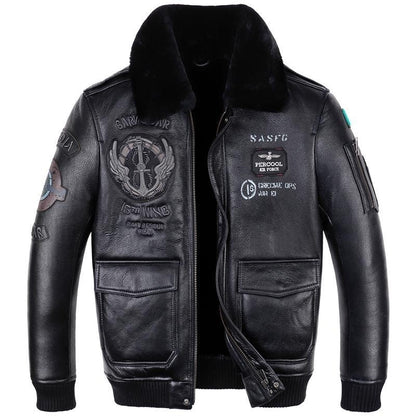 Leather Jacket Flight Suit for Men Aerial Precision