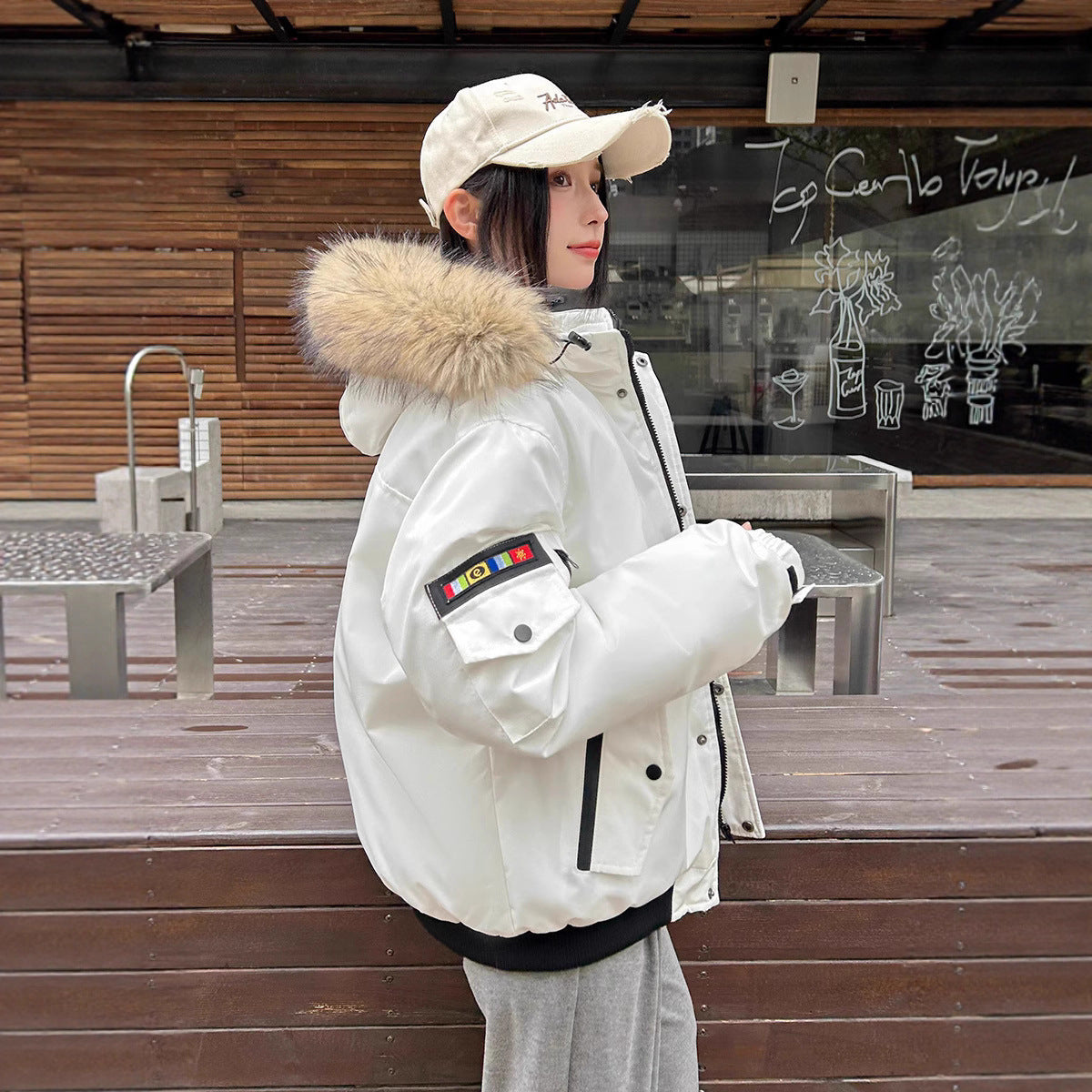 New Korean Style Loose Student Thickened Warm Cotton Coat Coat