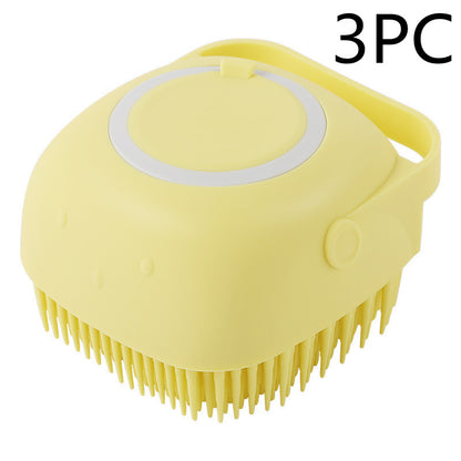 Silicone Pet Bathing & Massage Glove | Shampoo Dispensing Grooming Brush for Dogs & Cats