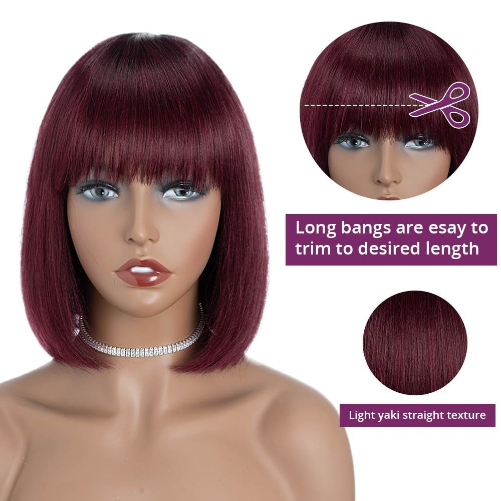 Human Hair Wig Full-head Wig Short Without Lace