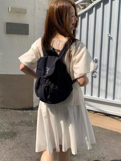 Drawstring Computer Nylon Canvas Bag Large Capacity