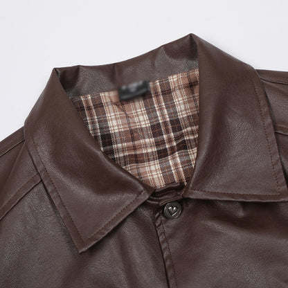 Mens Leather Coat Brand Zipper Signature Craftsmanship