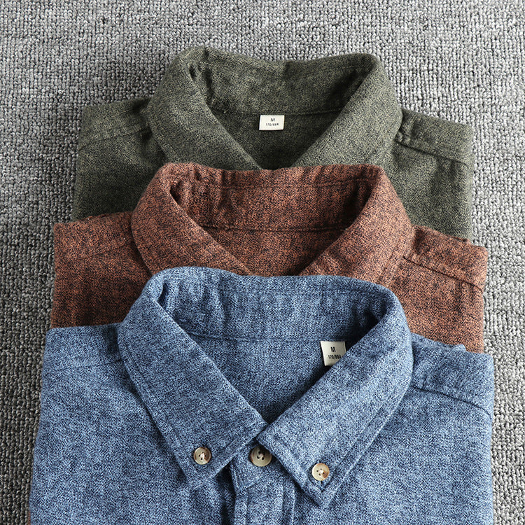 Long Sleeve Shirt Men's High-grade Youth Pocket Shirt