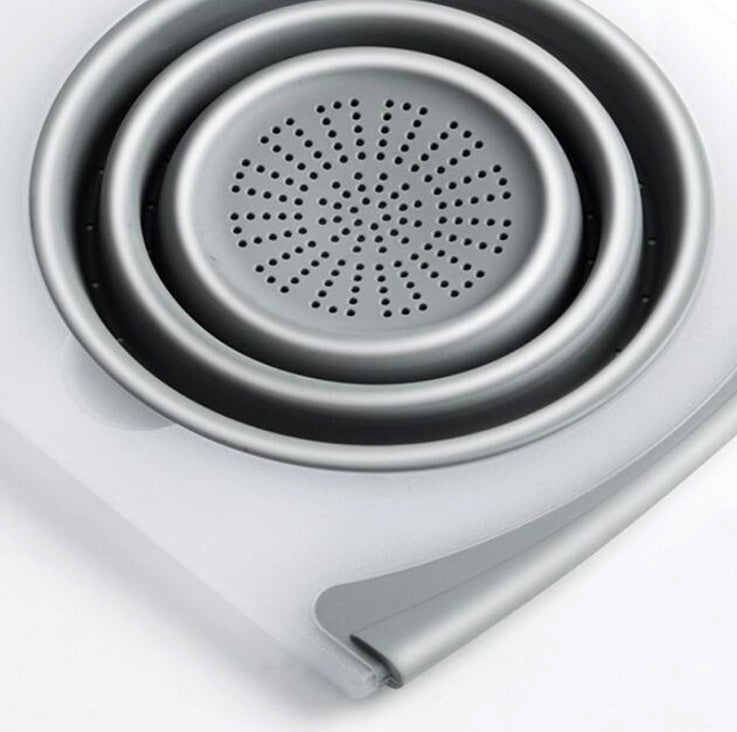 ChopMaster Pro: 3-in-1 Detachable Folding Drain Basket Sink Cutting Board