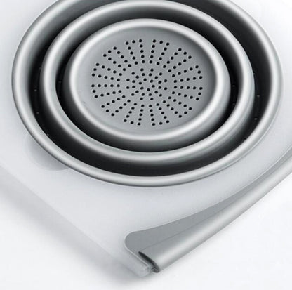 ChopMaster Pro: 3-in-1 Detachable Folding Drain Basket Sink Cutting Board