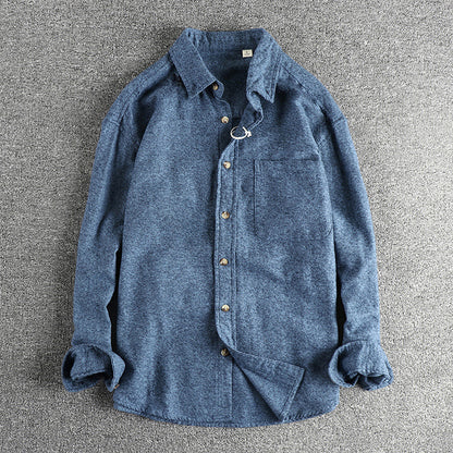 Long Sleeve Shirt Men's High-grade Youth Pocket Shirt