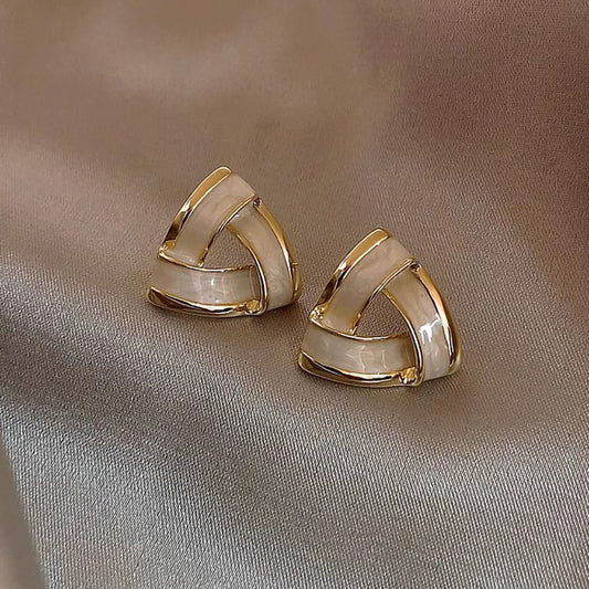 Women's Metal Oil Stud Earrings