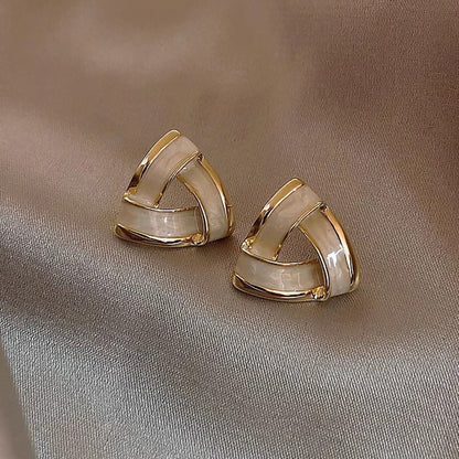 Women's Metal Oil Stud Earrings
