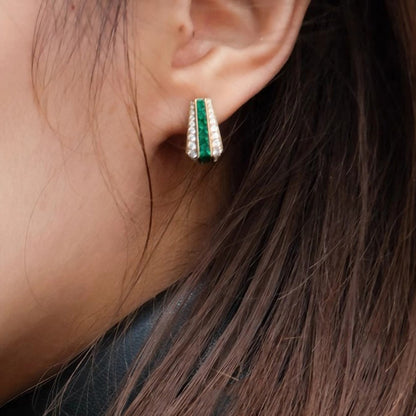 Elegant Faux Emerald Earrings