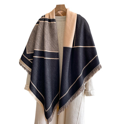 European And American Cashmere Square Towel Thickened Air-conditioned Room Warm Shawl Cloak
