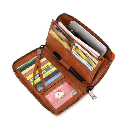 Anti-theft Swiping Retro Oil Wax Skin Large-capacity Handbag