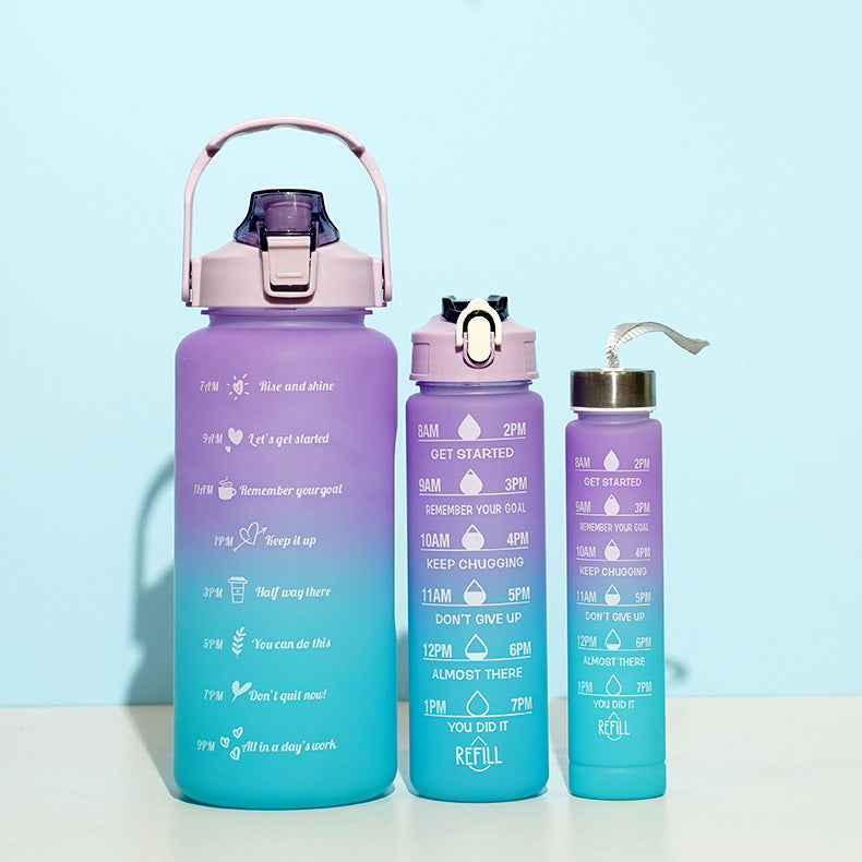 Gradient Three-piece Cup Large Capacity Sports Cold Water Bottle