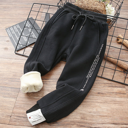 Cotton Sweatpants Big Autumn Winter Childrens All-in-One Fleece Cotton Pants Cozy Adventure