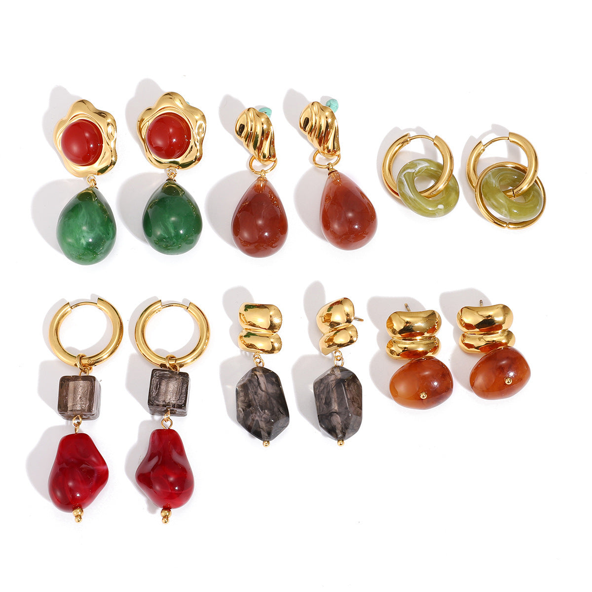 Resin Earrings Light Luxury High-grade Special-interest Design