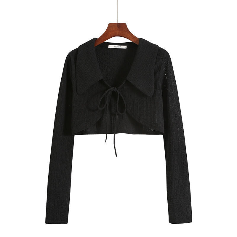 Polyester Small Fragrance Thin Short Outer Cardigan