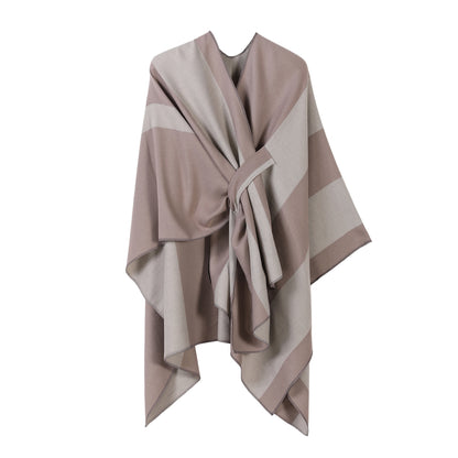 Shawl Plus Bar Split Double-sided All-match Trip Shoot Cloak