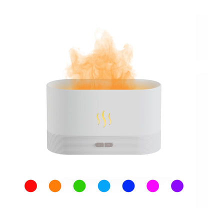 Flame Humidifier Front View with RGB LED Lighting