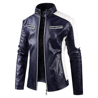 European Size Autumn Winter Leisure Leather Mens Coat Fleece-Lined Continental Comfort
