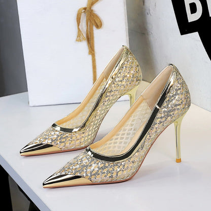 European And American Style Sexy Pointed Low-cut High Heels