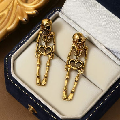 Halloween Human Skeleton Earrings Exaggerated Personalized Dark Wind