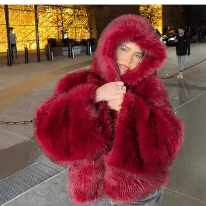 Artificial Fur Autumn And Winter Thickening Haining Fashion Furry Fur Clothing Top