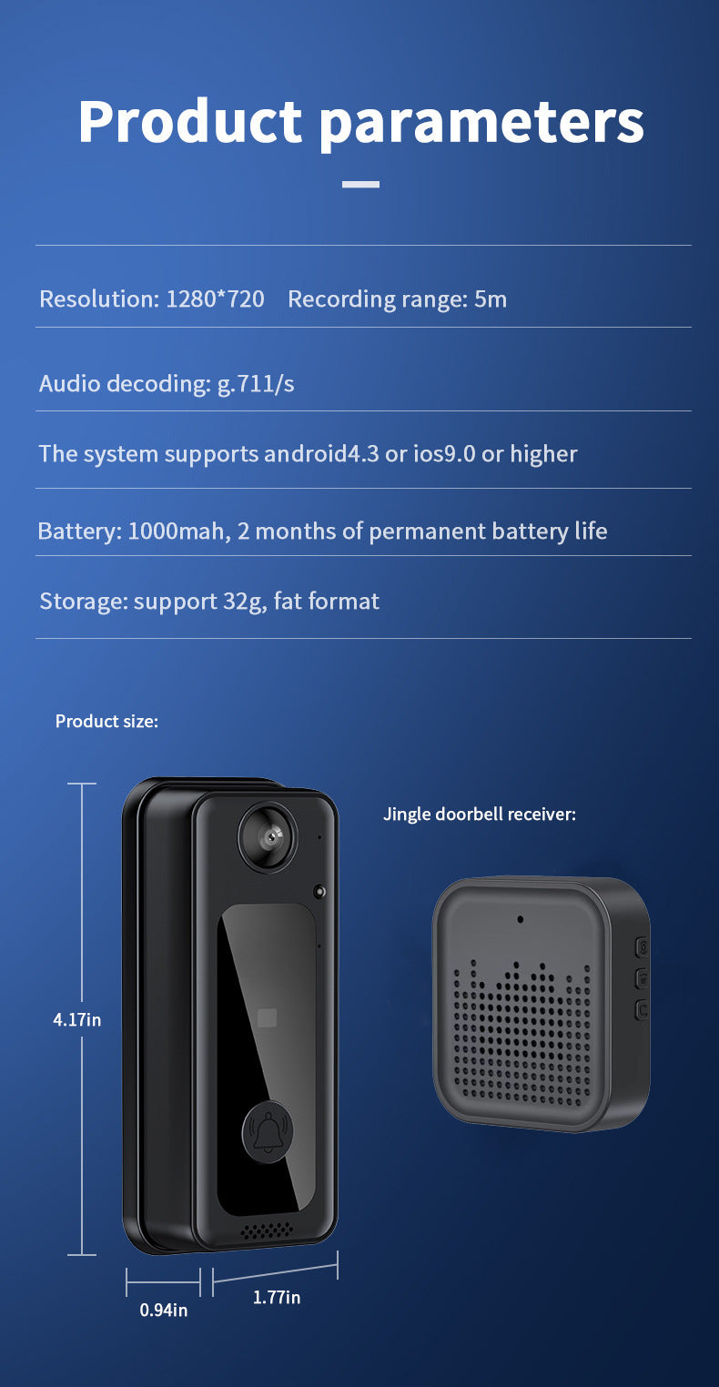 Wireless Smart Doorbell Home Low Power Wireless Wifi
