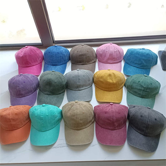 Retro Washed Baseball Cap Cotton Peaked Cap