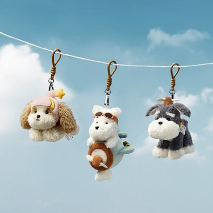 Babycare Plush West Highland Puppy Schnauzer Doll Bag Keychain Pendant