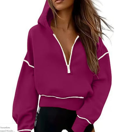 Women's Half Zipper Short Sweater