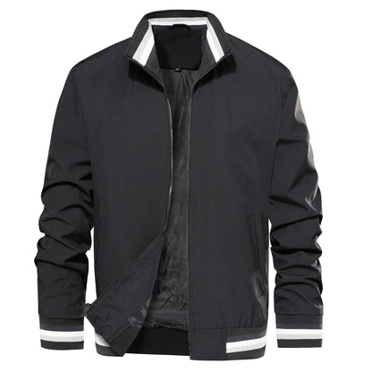 Men's Bomber Jacket Lightweight Casual Windbreaker Spring Fall Zip Up Coat