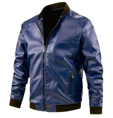 Male European American Motorcycle Leather Coat Bold Continental Edge