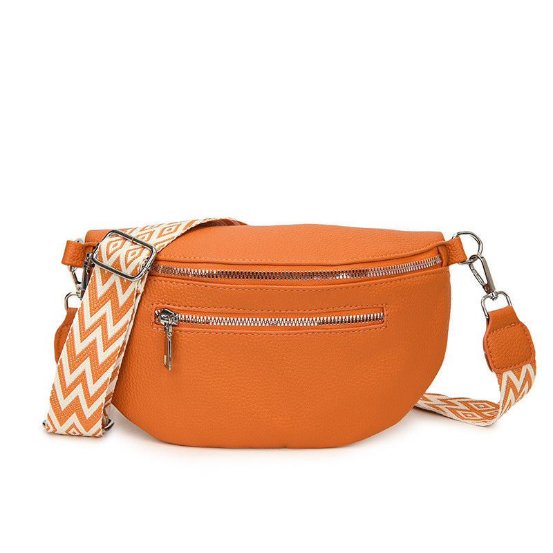 Fashion Chest Bag Women's New Solid Color One-shoulder Crossbody