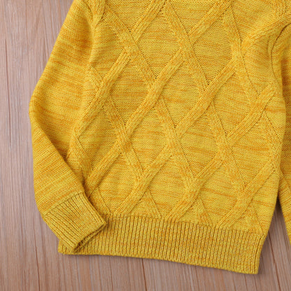 Heritage Checked Turtleneck Long Sleeve Knit