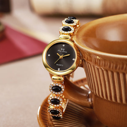 Women's Bracelet Round Dial Diamond Advanced Quartz Watch