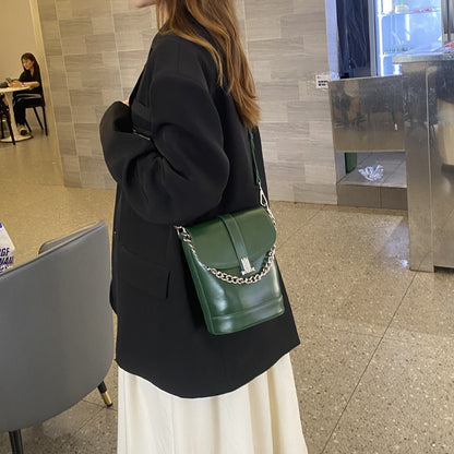 Leather Chain Women's First Layer Leather One-shoulder Crossbody Bag