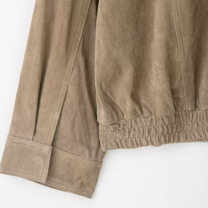 Temperament Women's Suede Texture Leather Coat