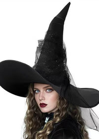Pleated Mesh Witch Hat