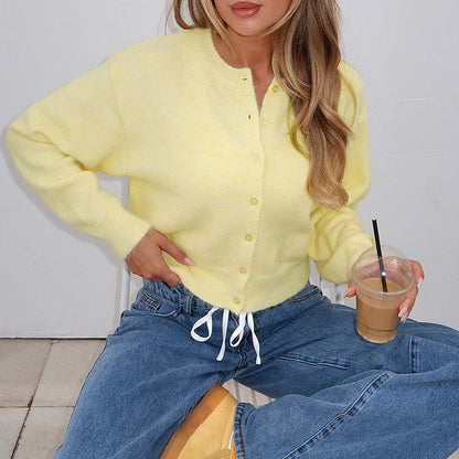 Fashionable Loose All-match Short Long-sleeved Sweater