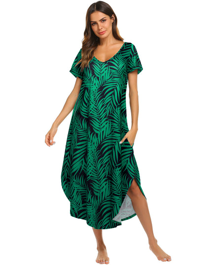 V-neck Split Irregular Hem Homewear Pajamas For Women