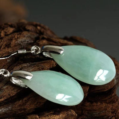 Natural Hetian Water Drop Female Jade Eardrop Earrings