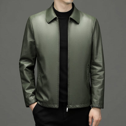 Lapel Ecological Real Leather Coat Mens Jacket Supreme Quality