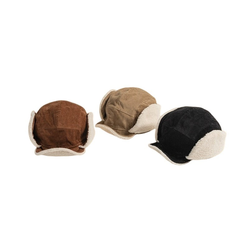 Japanese-style Retro Corduroy Warm Ear Protection Ushanka