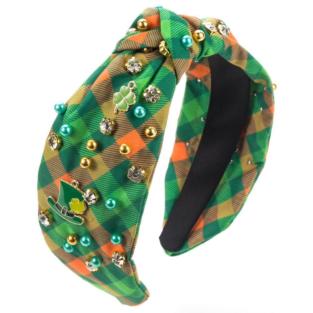 Irish St Patrick's Day Rhinestone-encrusted Headband Female