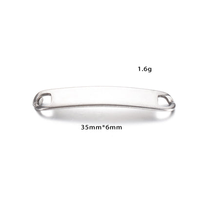 Stainless Steel Bracelet Connector Curved Plate