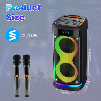The Arena Pro: Party Speaker with LED & Wireless Mic