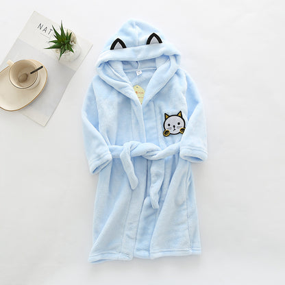 The Hooded Flannel: Boys’ Home Wear Bathrobe