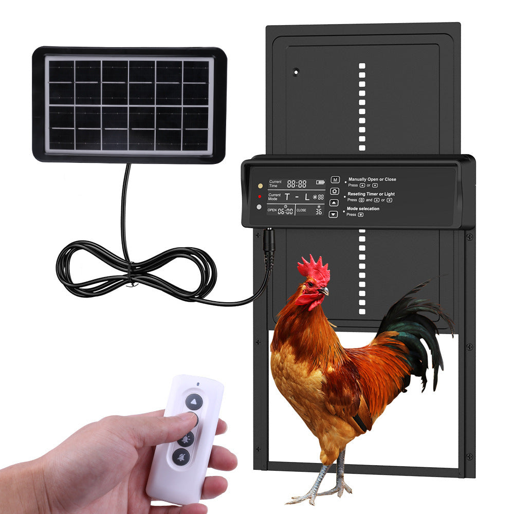 Remote Control Timing Alarm Solar Chicken House Door