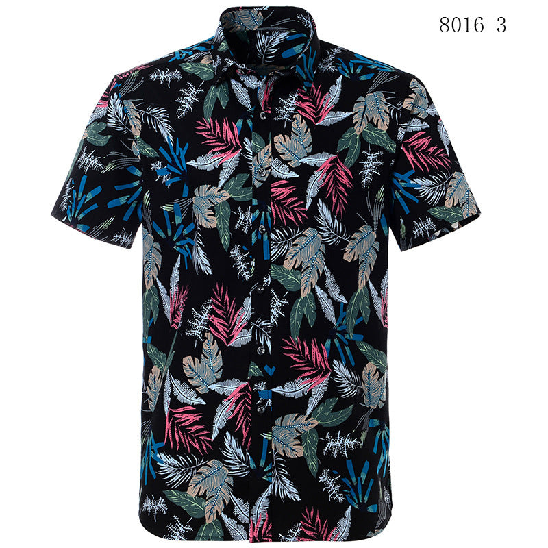 European Beach Aesthetic Printed Short Sleeve Shirt