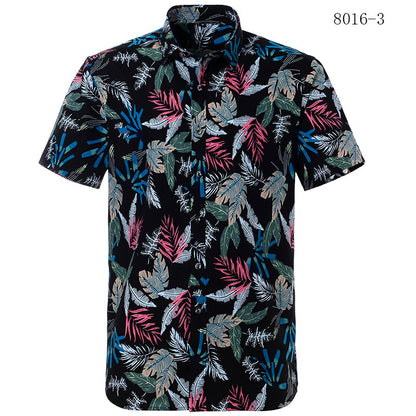 European Beach Aesthetic Printed Short Sleeve Shirt